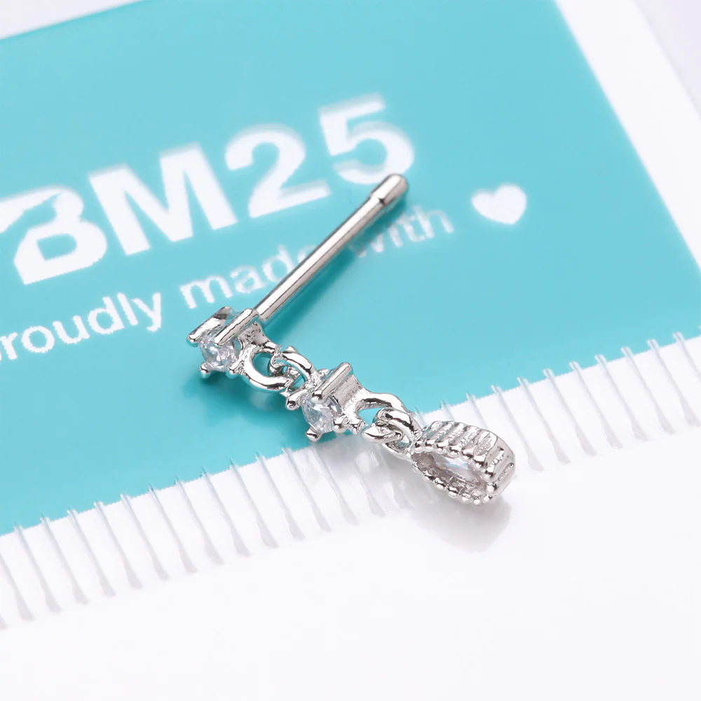 Fairytale Droplets Multi-Gem Teardrop Dangle Nose Stud Ring - Image 5