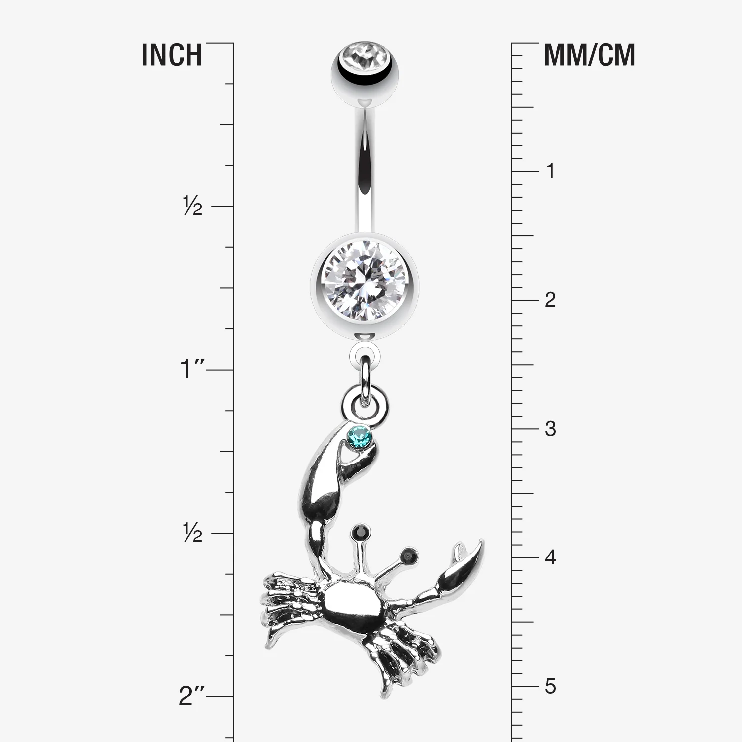 Fiddler Crab Dangle Belly Button Ring - Image 2