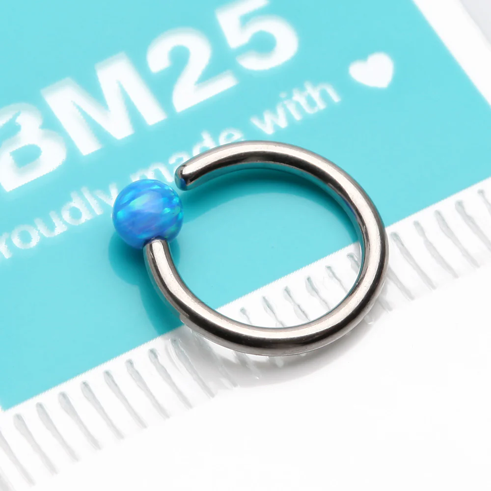 Fire Opal Basic Bendable Twist Hoop Ring - Image 4