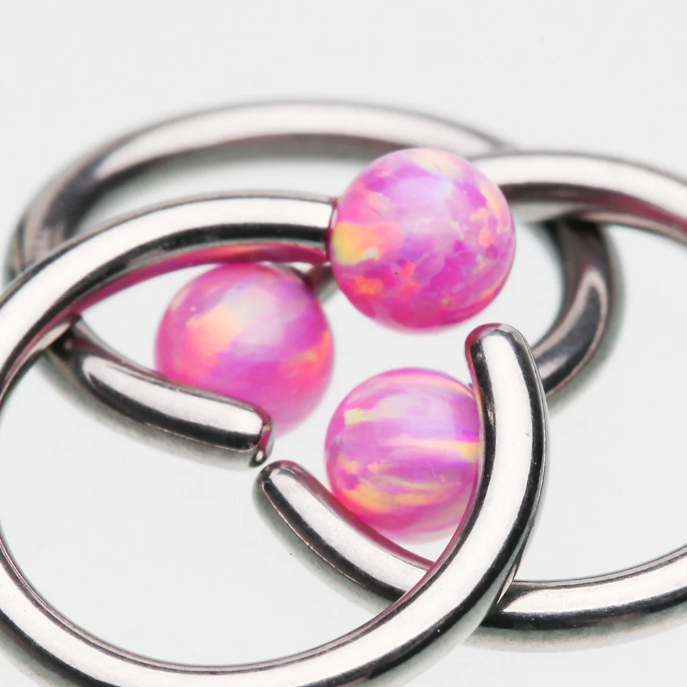 Fire Opal Basic Bendable Twist Hoop Ring - Image 3