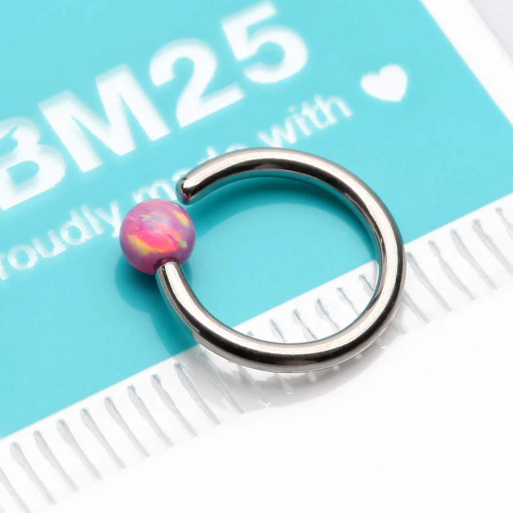 Fire Opal Basic Bendable Twist Hoop Ring - Image 4