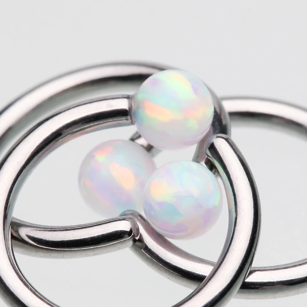 Fire Opal Basic Bendable Twist Hoop Ring - Image 3