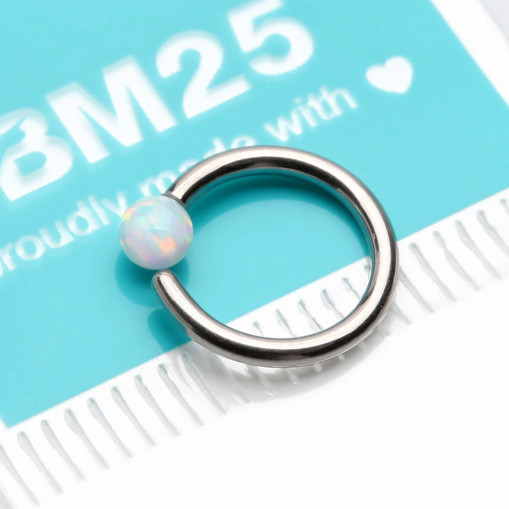 Fire Opal Basic Bendable Twist Hoop Ring - Image 4
