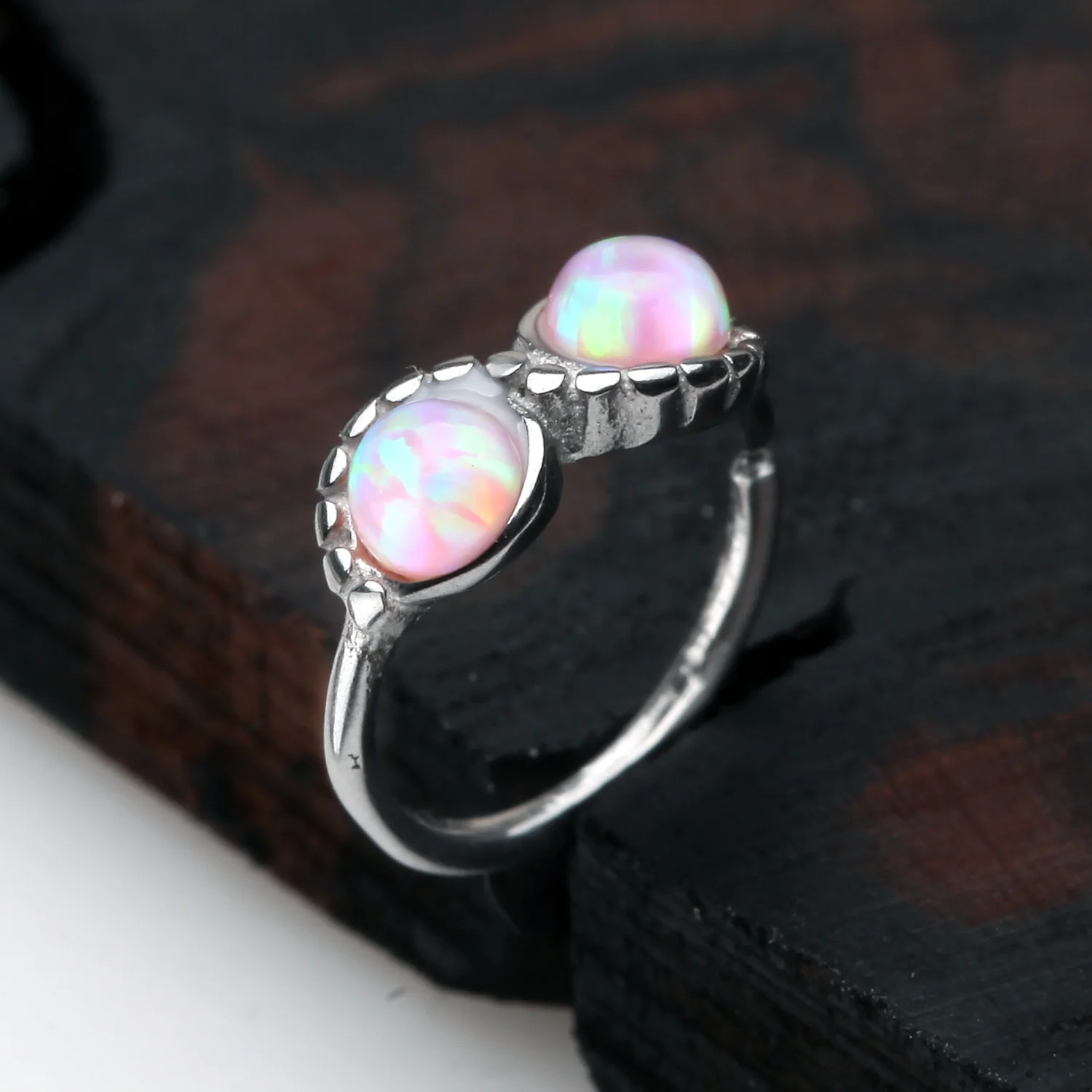 Fire Opal Infinity Bendable Twist Loop Ring* - Image 2