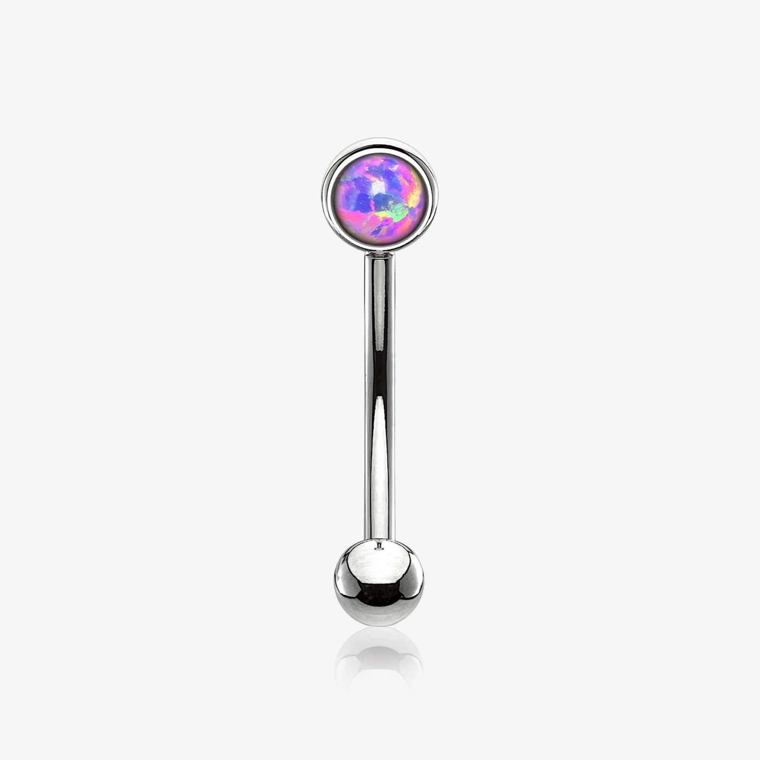 Fire Opal Press Fit Sparkle Curved Barbell