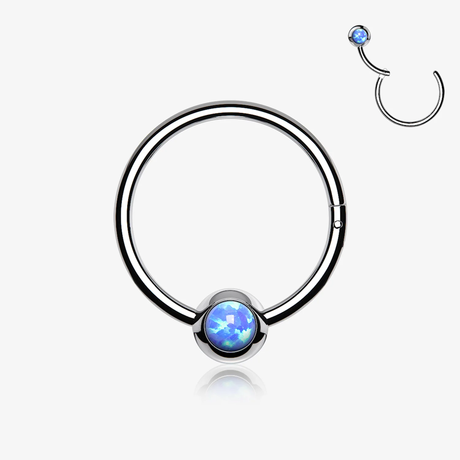 Fire Opal Sparkle CBR Style Seamless Clicker Hoop Ring
