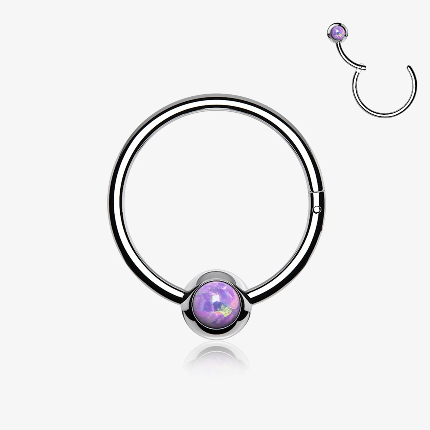 Fire Opal Sparkle CBR Style Seamless Clicker Hoop Ring