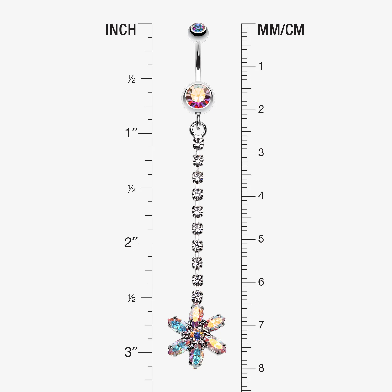 Flower Journey Gem Sparkle Belly Ring - Image 2
