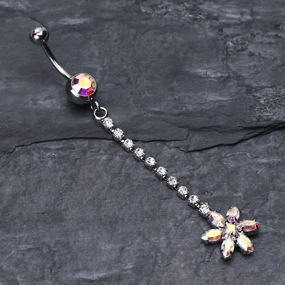 Flower Journey Gem Sparkle Belly Ring - Image 3