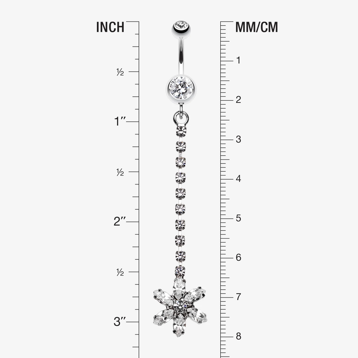Flower Journey Gem Sparkle Belly Ring - Image 2
