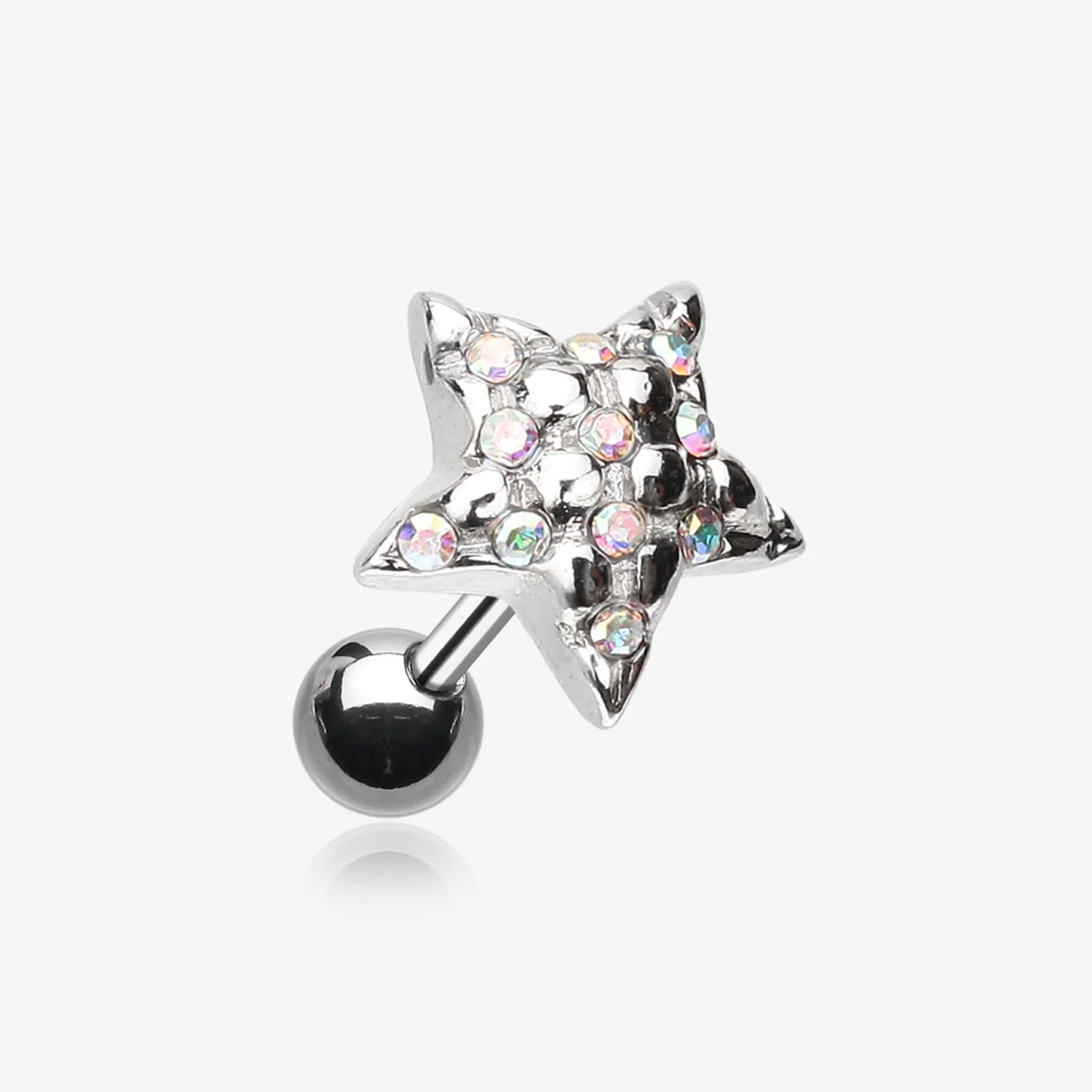 Fluffy Star Multi-Gem Cartilage Earring