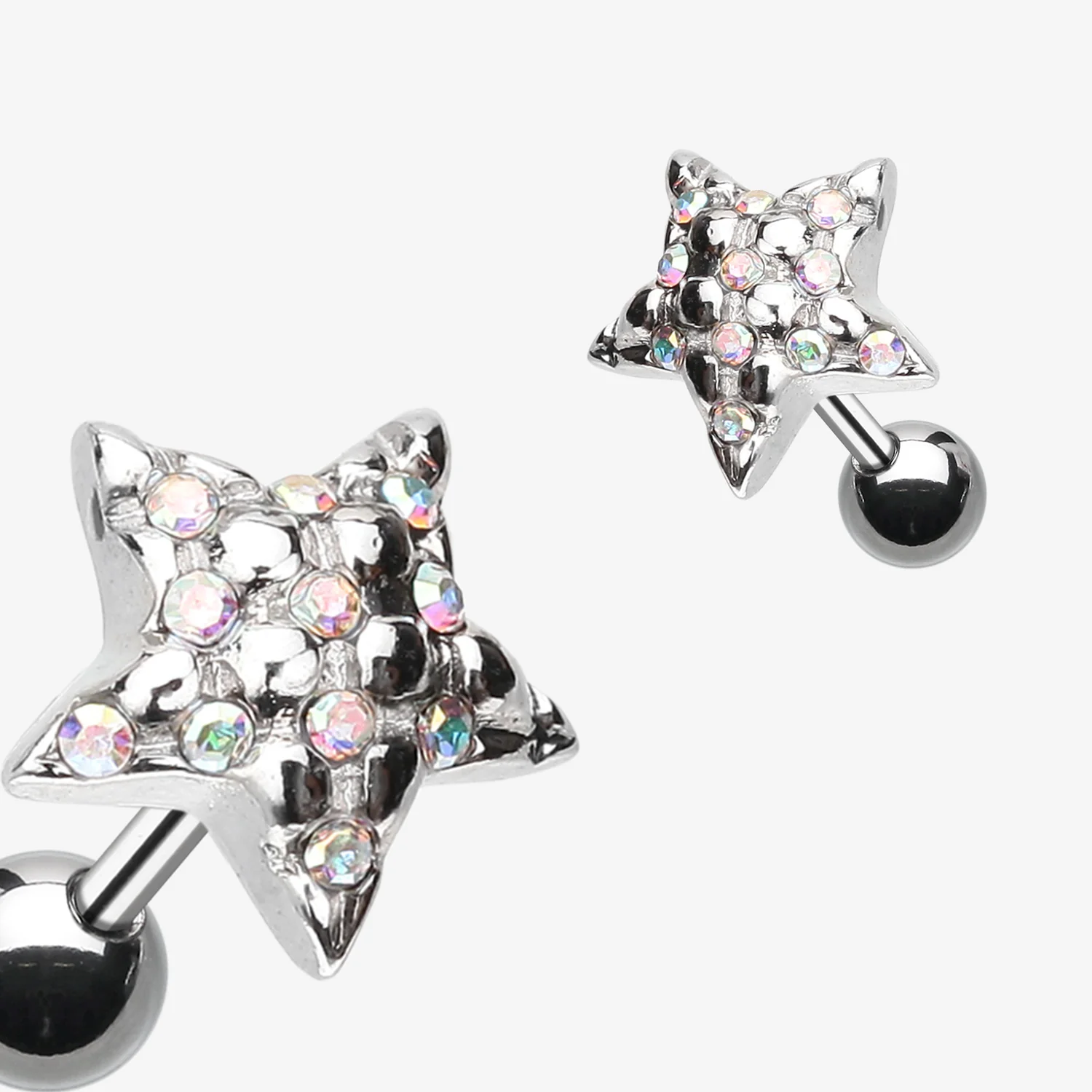 Fluffy Star Multi-Gem Cartilage Earring - Image 2