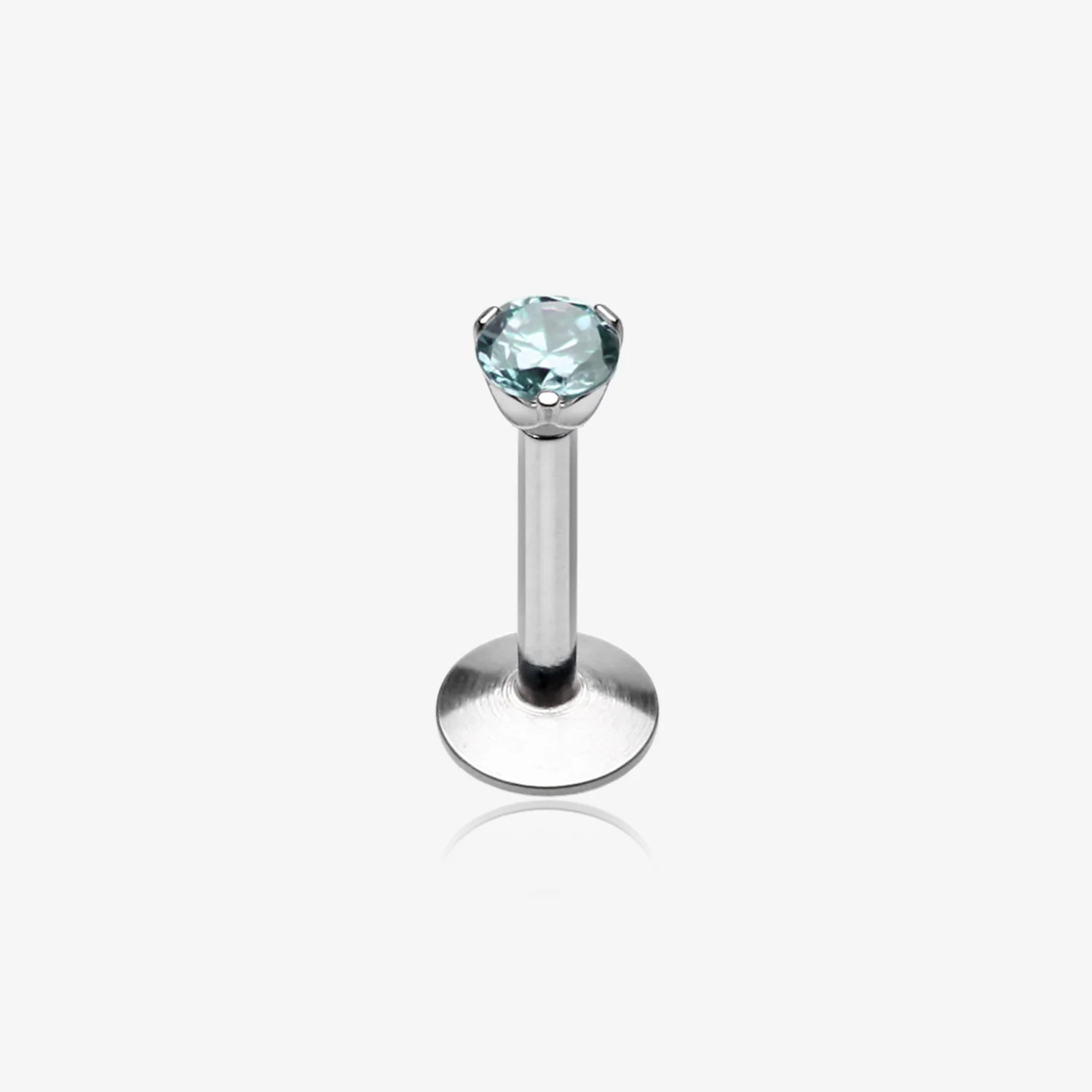 Gem Top Prong Set Steel Labret