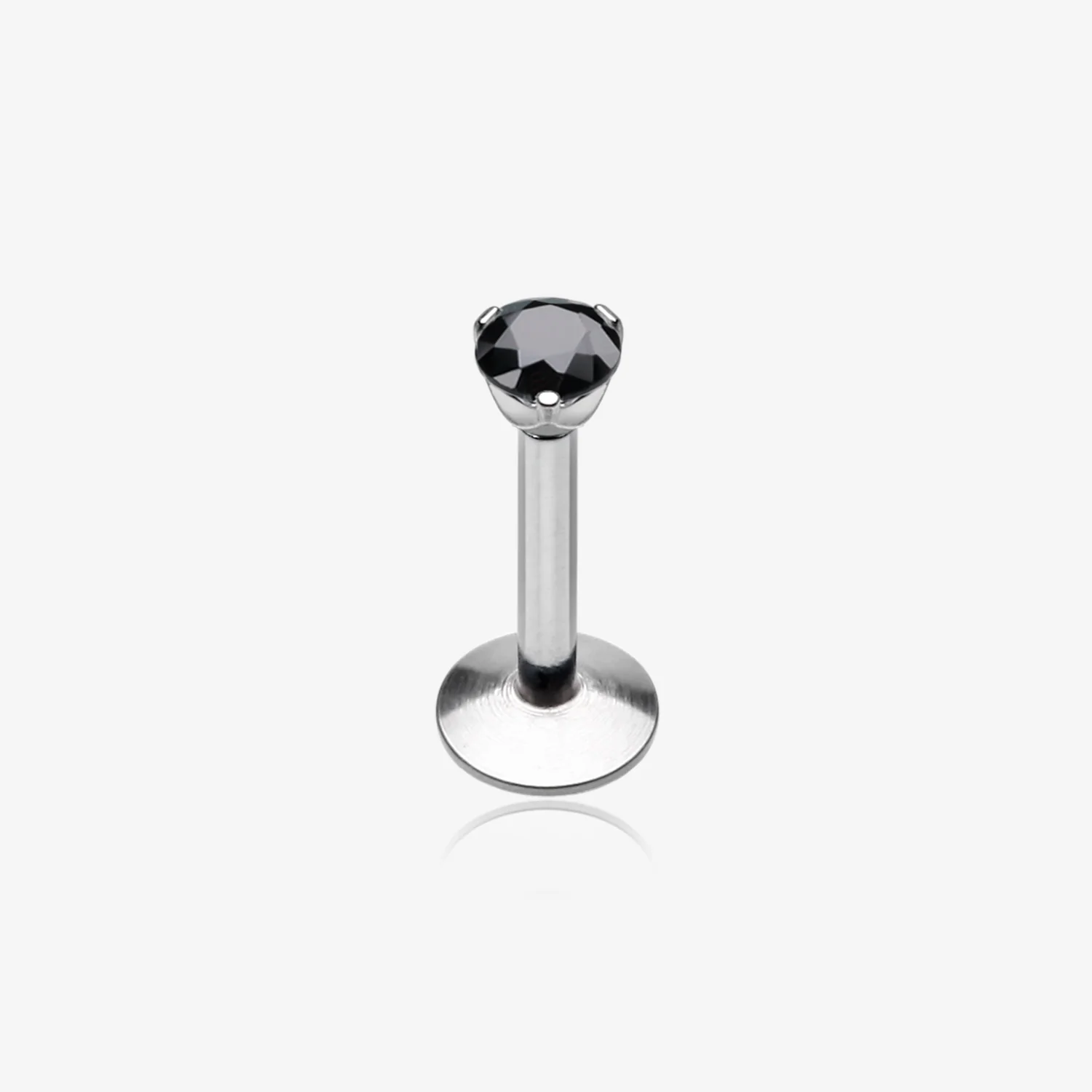 Gem Top Prong Set Steel Labret