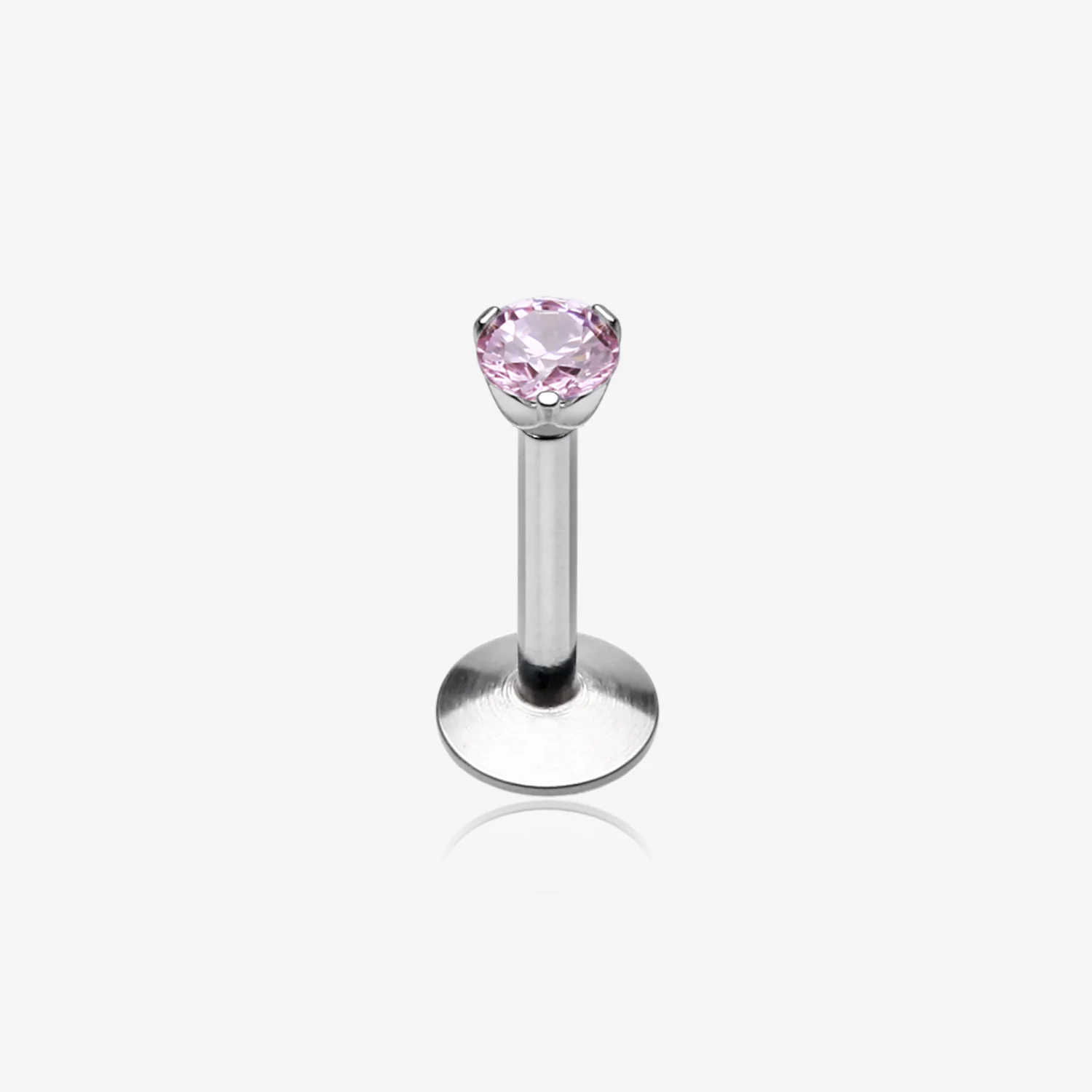 Gem Top Prong Set Steel Labret
