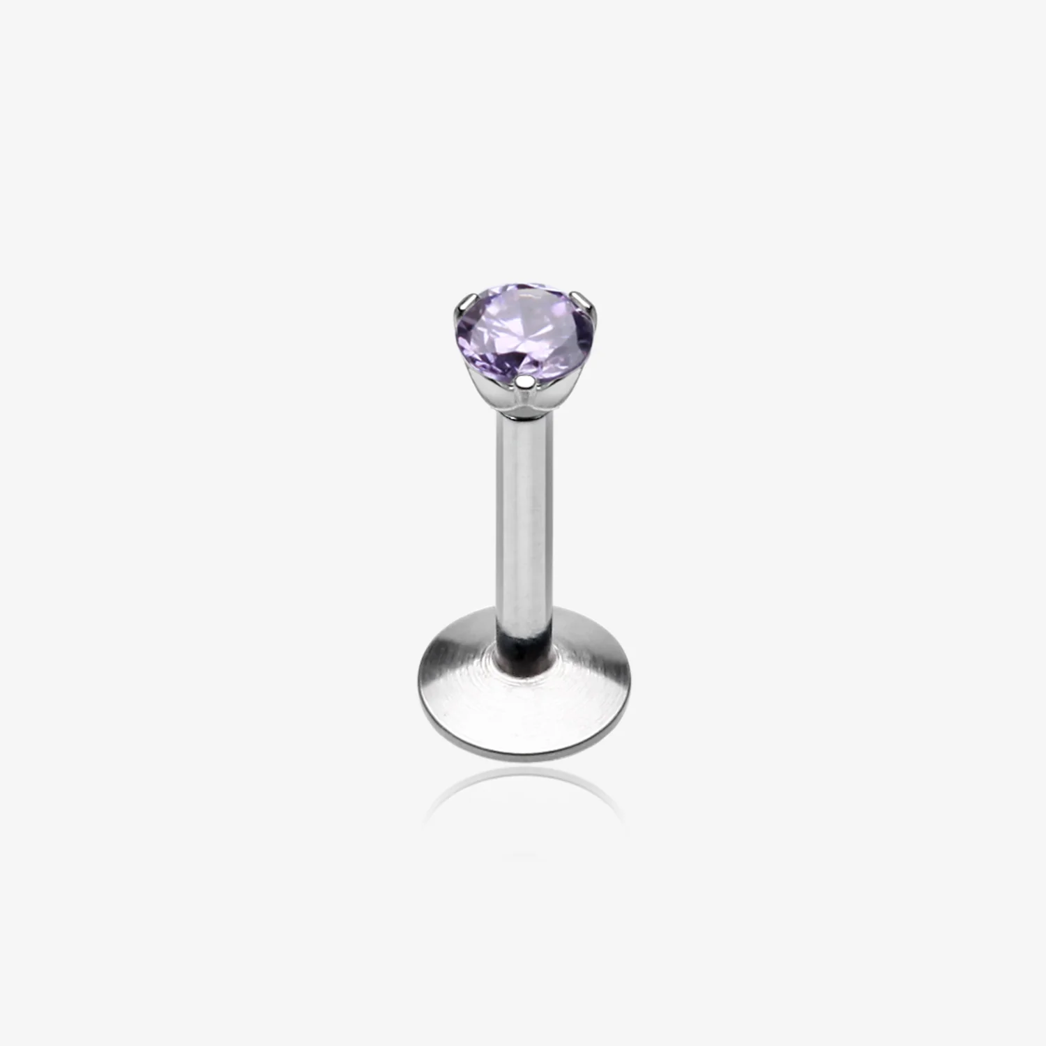 Gem Top Prong Set Steel Labret