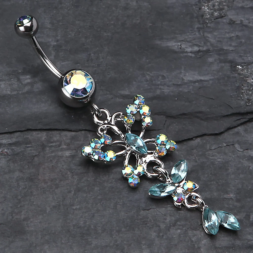 Glam Butterfly Fall Fancy Belly Ring - Image 3
