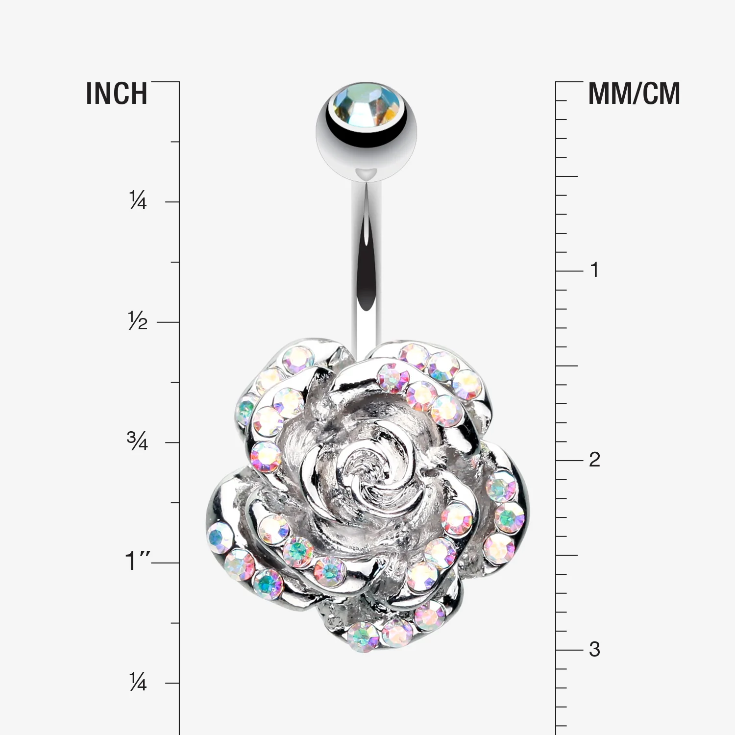 Gleam Rose Blossom Belly Button Ring - Image 2