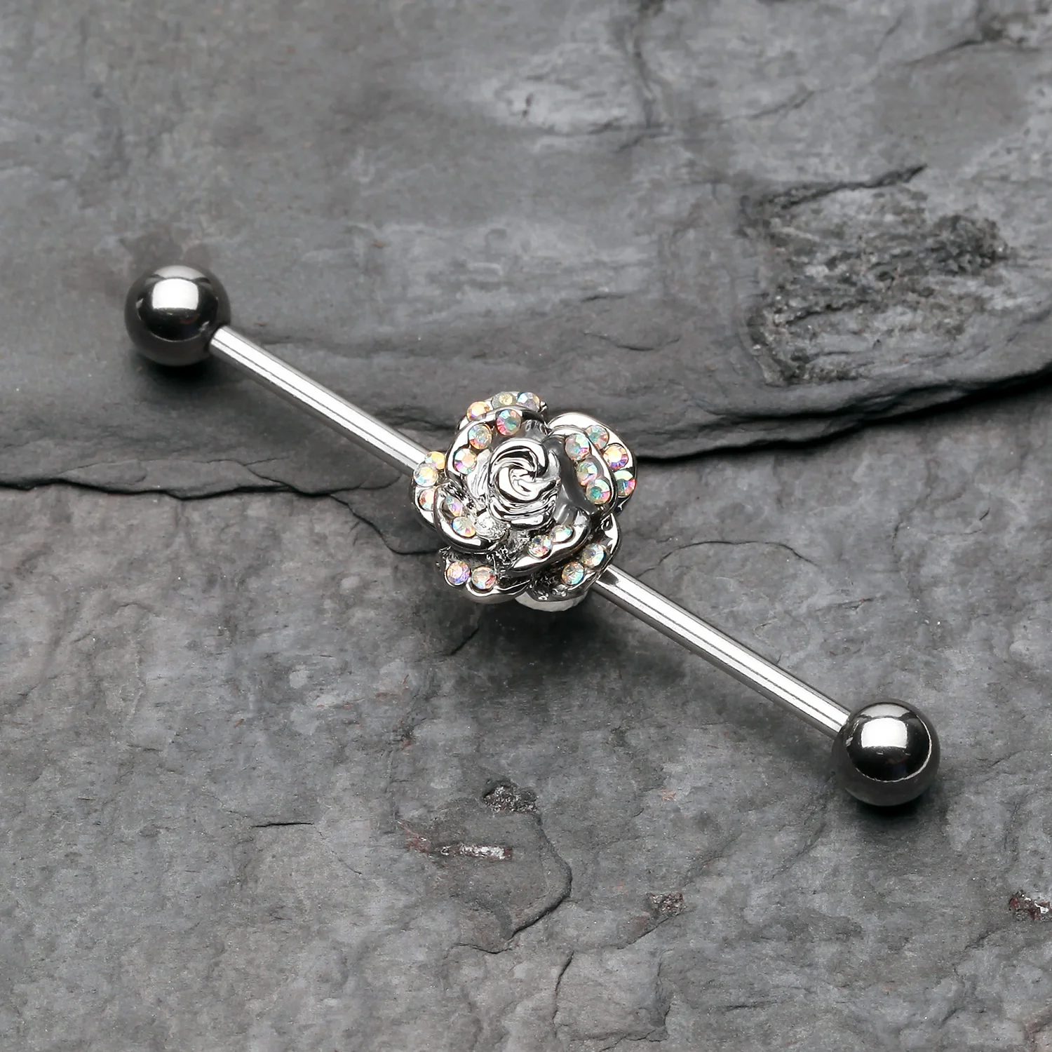 Gleam Rose Blossom Industrial Barbell - Image 2