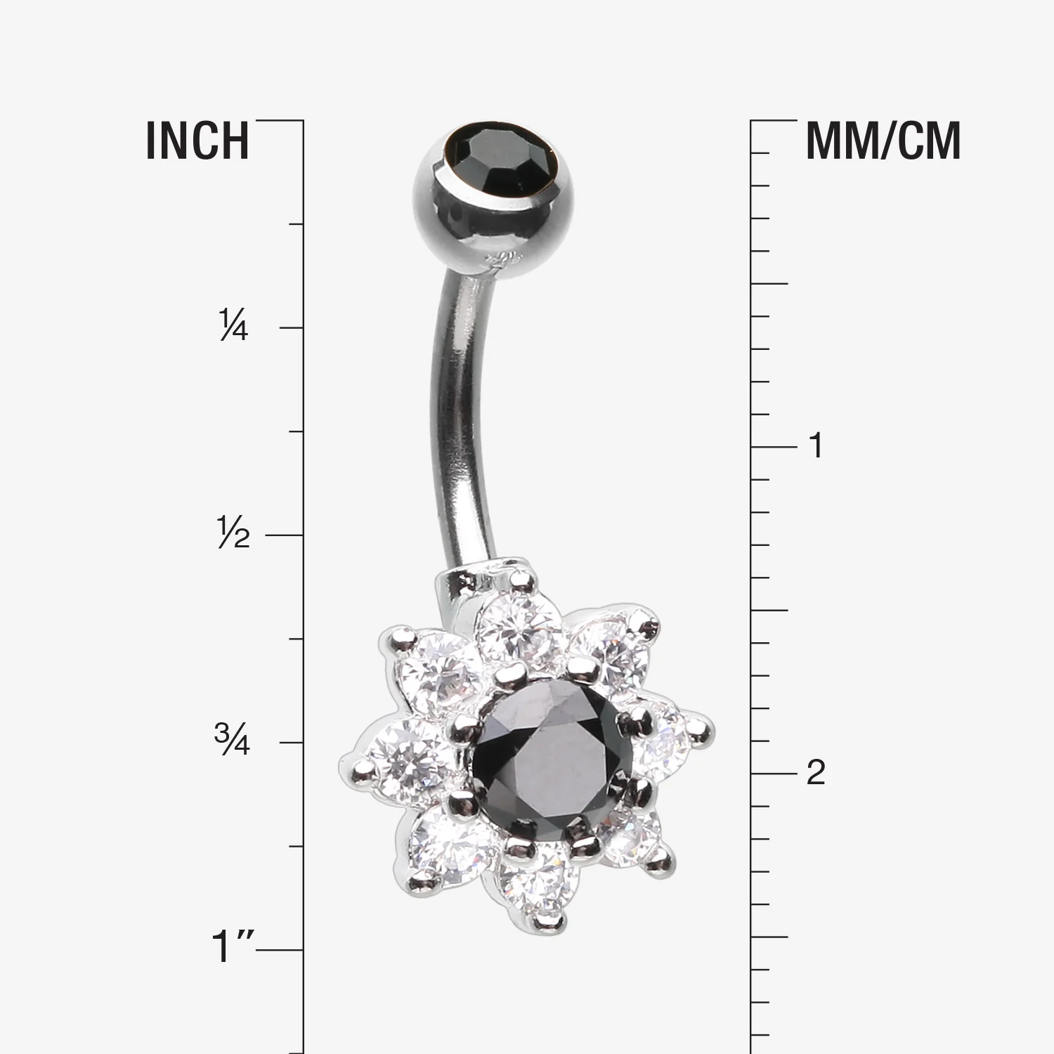 Glistening Spring Flower Sparkle Belly Button Ring - Image 2