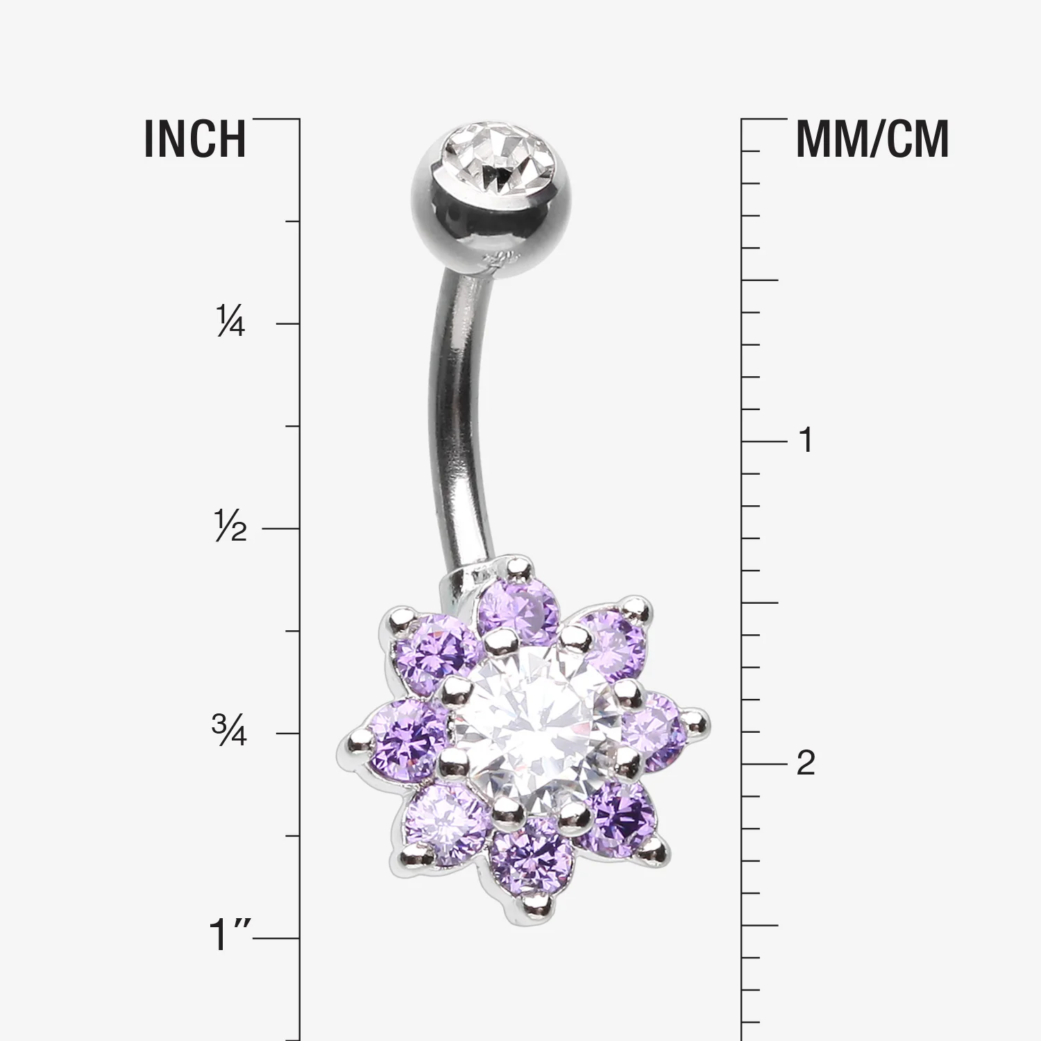 Glistening Spring Flower Sparkle Belly Button Ring - Image 2