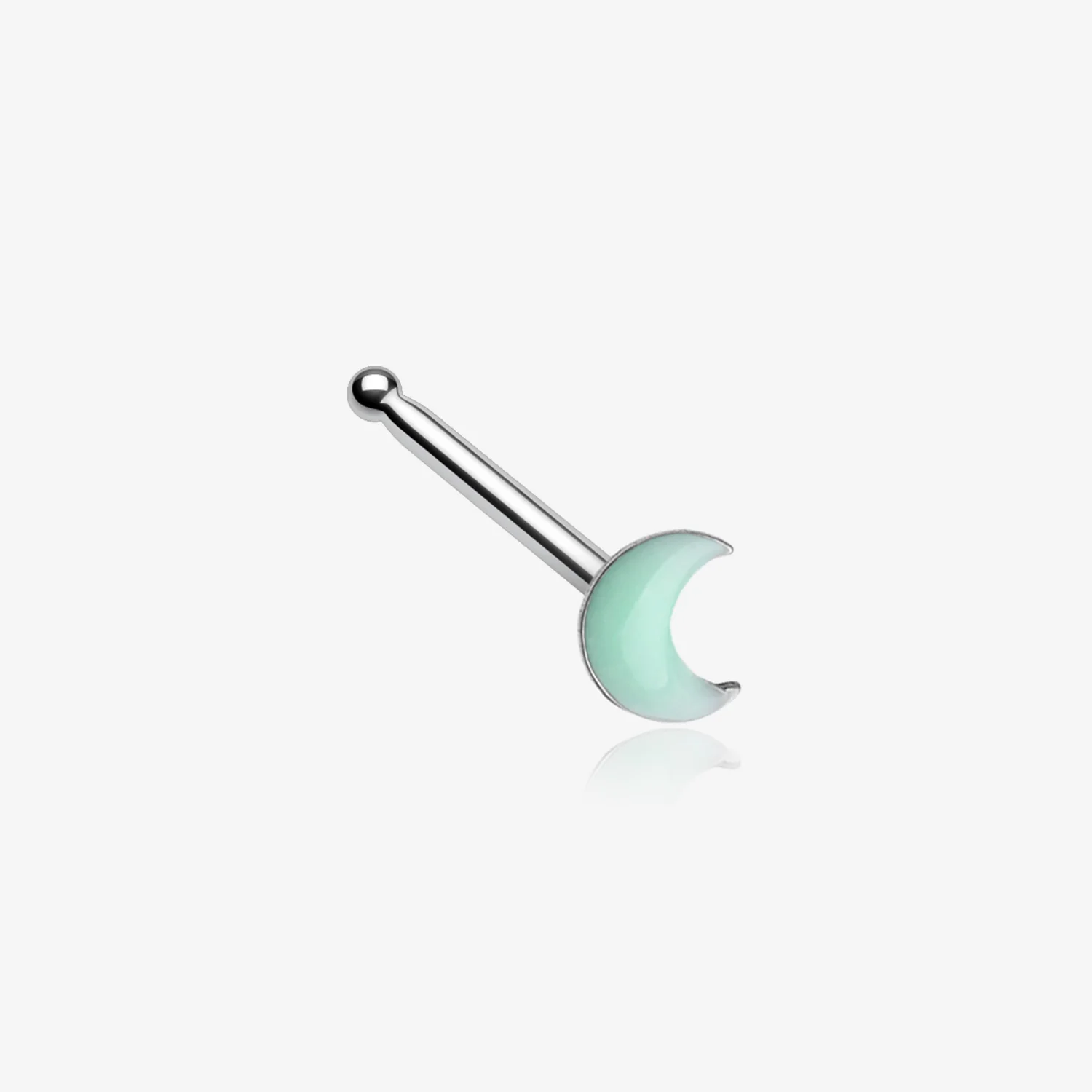 Glow in the Dark Crescent Moon Nose Stud Ring