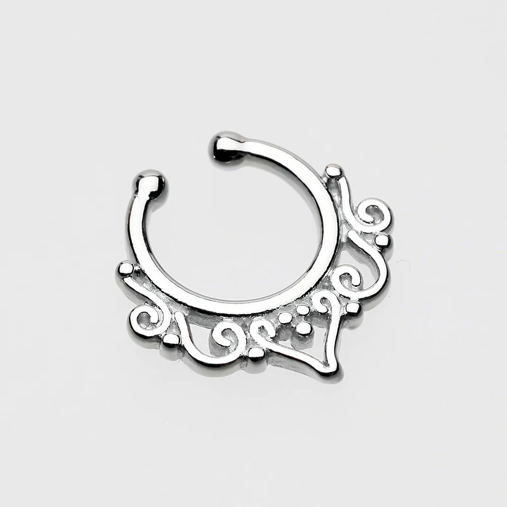 Goddess Filigree Fake Septum Clip-On Ring - Image 3