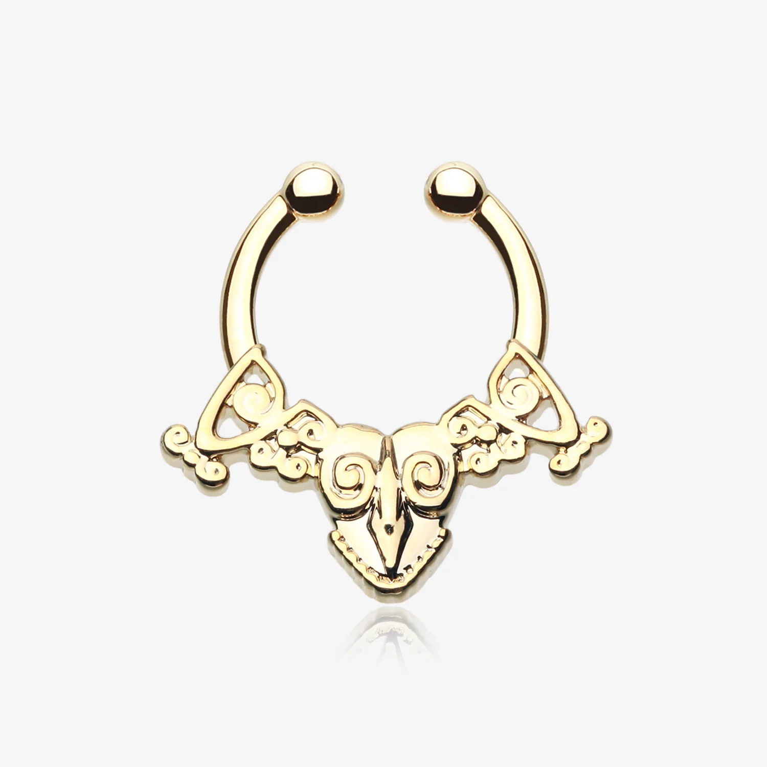 Gold Luria Tribal Filigree Fake Septum Clip-On Ring