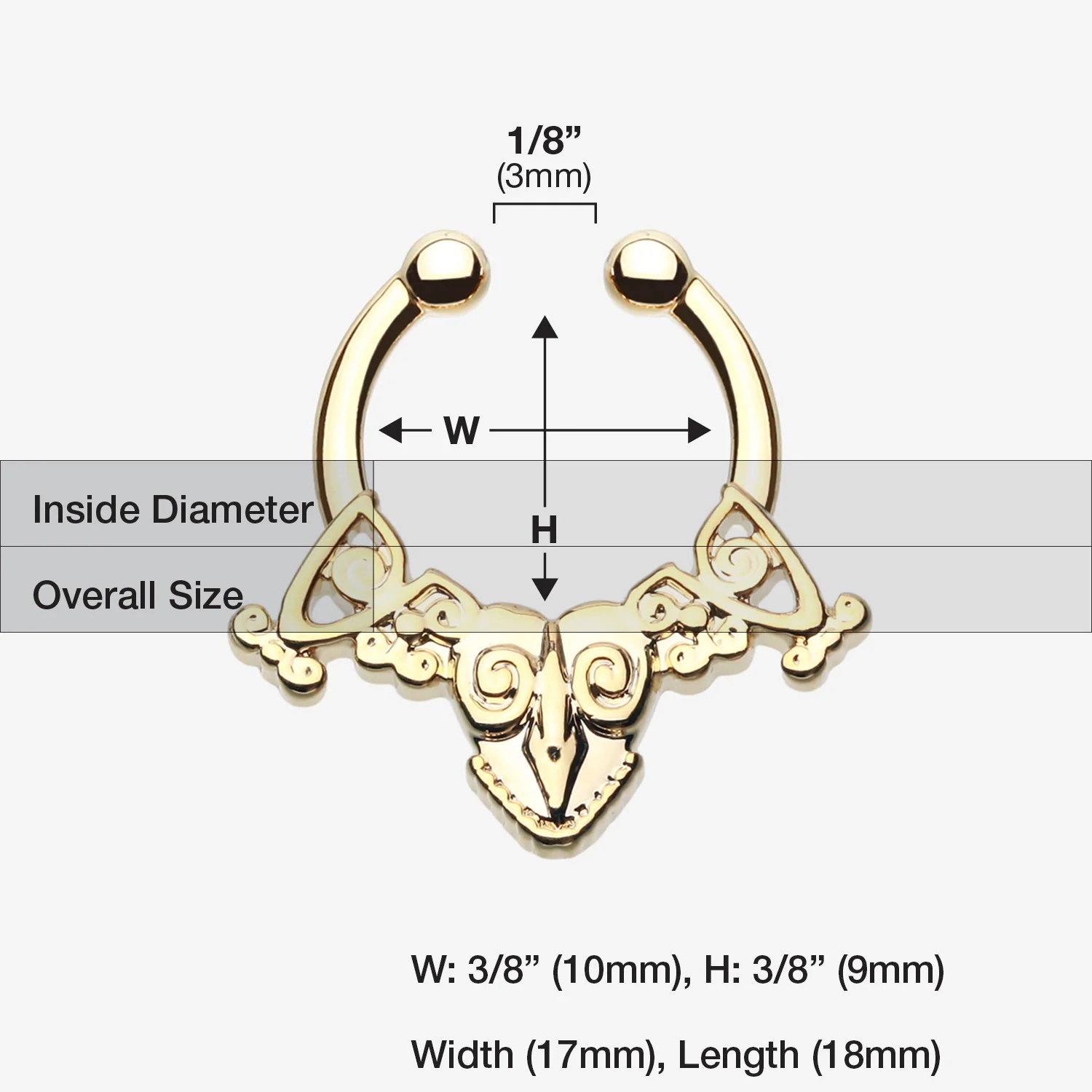 Gold Luria Tribal Filigree Fake Septum Clip-On Ring - Image 2