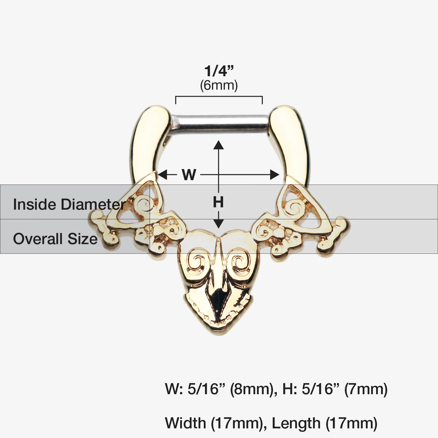 Gold Luria Tribal Filigree Septum Clicker - Image 2
