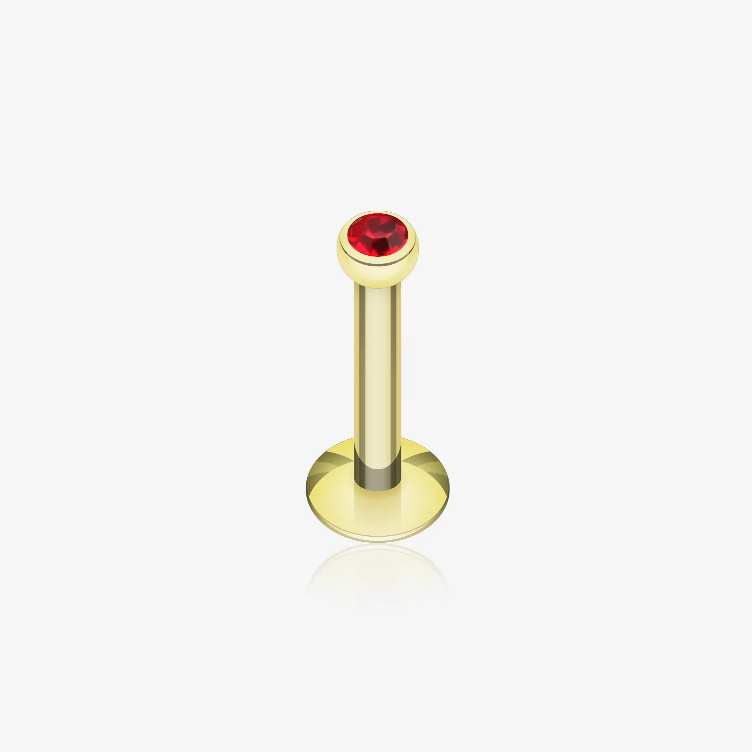 Gold Plated Gem Ball Internally Threaded Labret