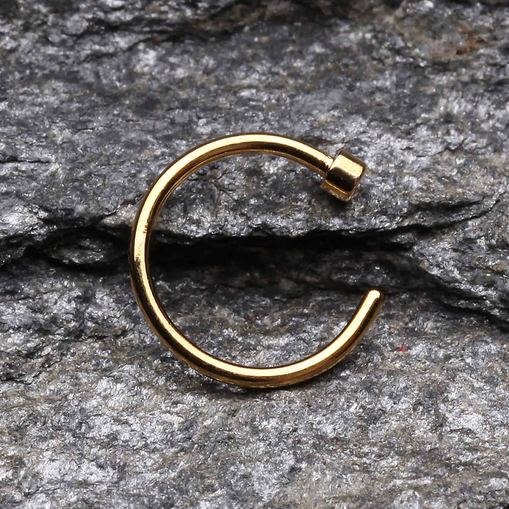 Golden Basic Nose Hoop Ring - Image 3