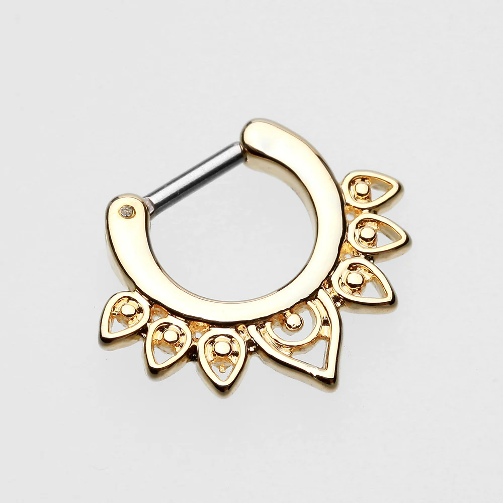 Golden Acerose Filigree Septum Clicker - Image 3