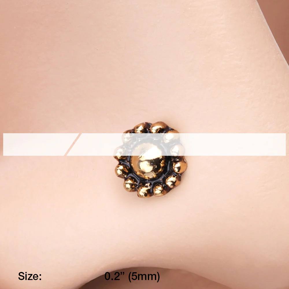 Golden Aira Filigree Icon L-Shaped Nose Ring - Image 3