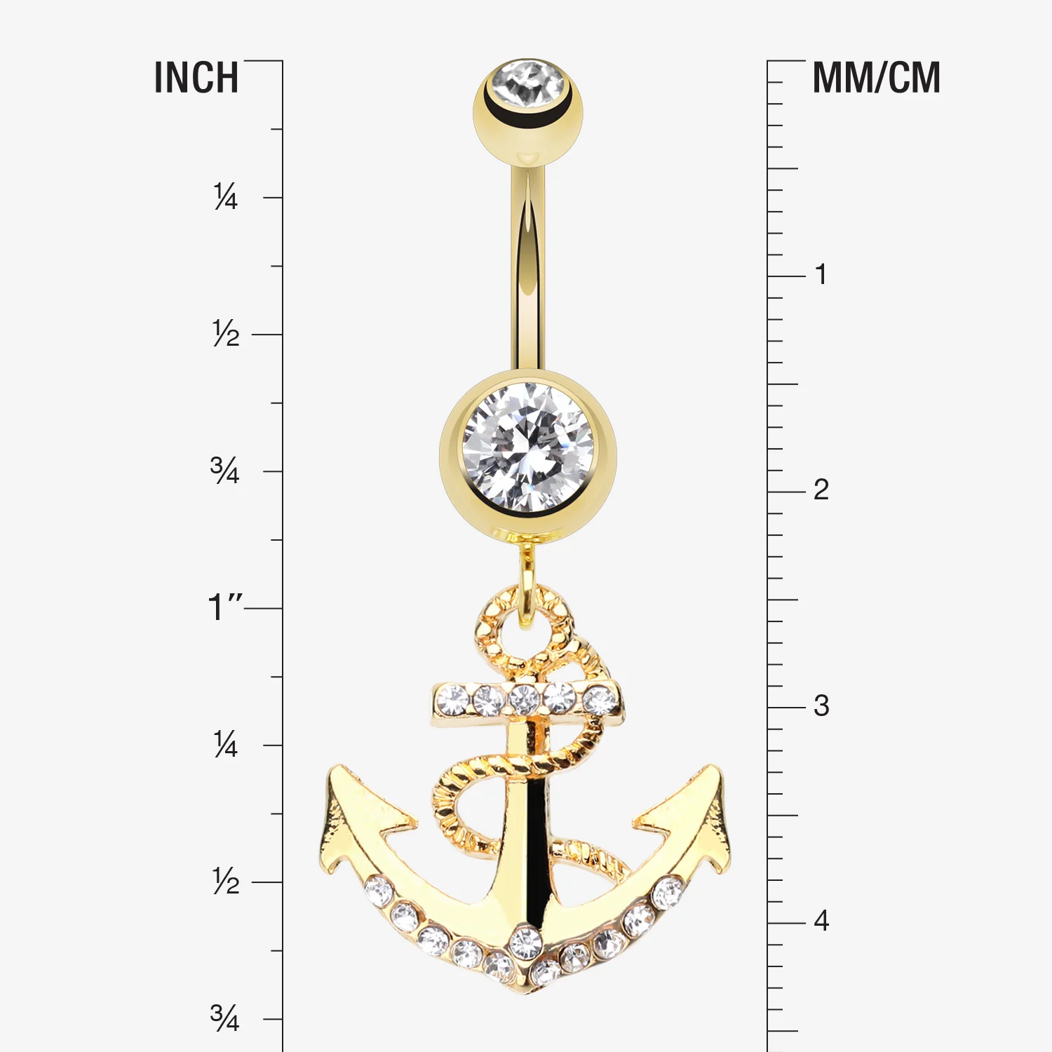 Golden Anchor Dock Belly Button Ring - Image 2