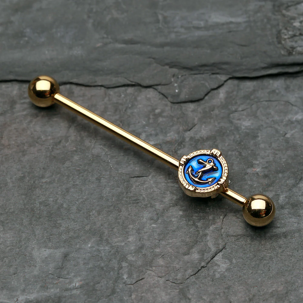 Golden Anchor Rivet Industrial Barbell - Image 3