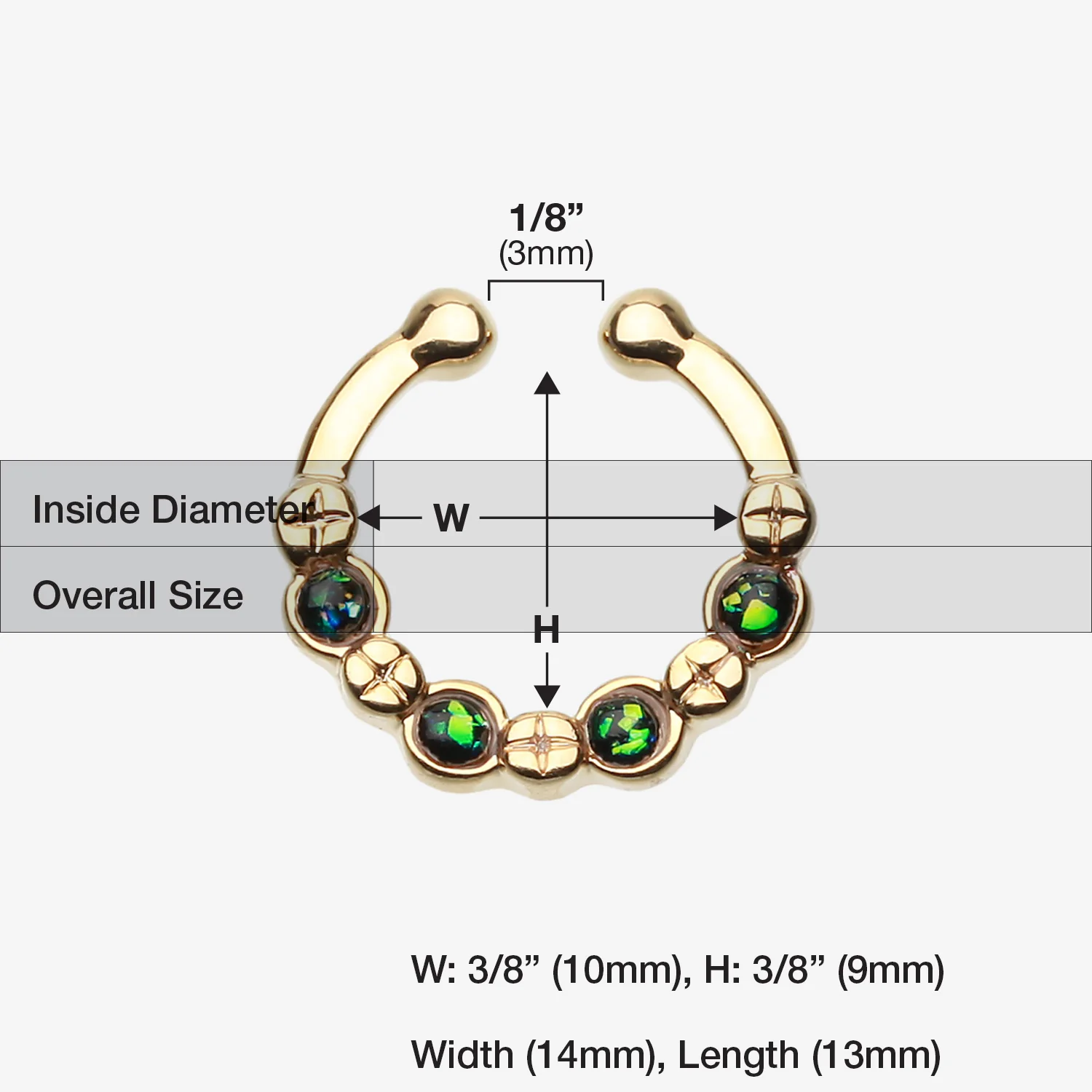 Golden Aurea Sparkle Fake Septum Clip-On Ring - Image 2