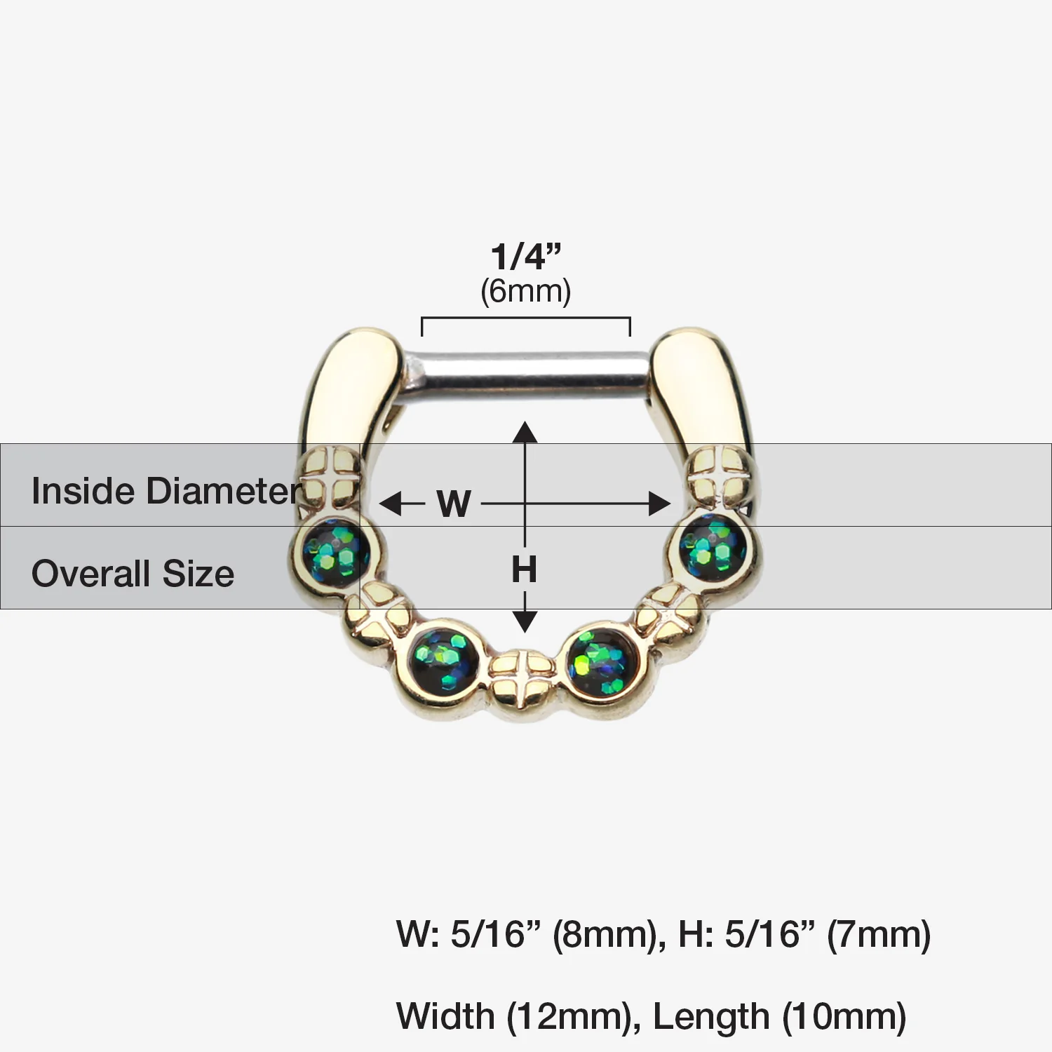 Golden Aurea Sparkle Septum Clicker - Image 2