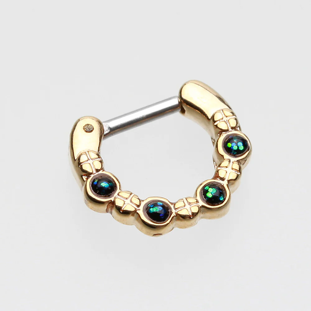 Golden Aurea Sparkle Septum Clicker - Image 3