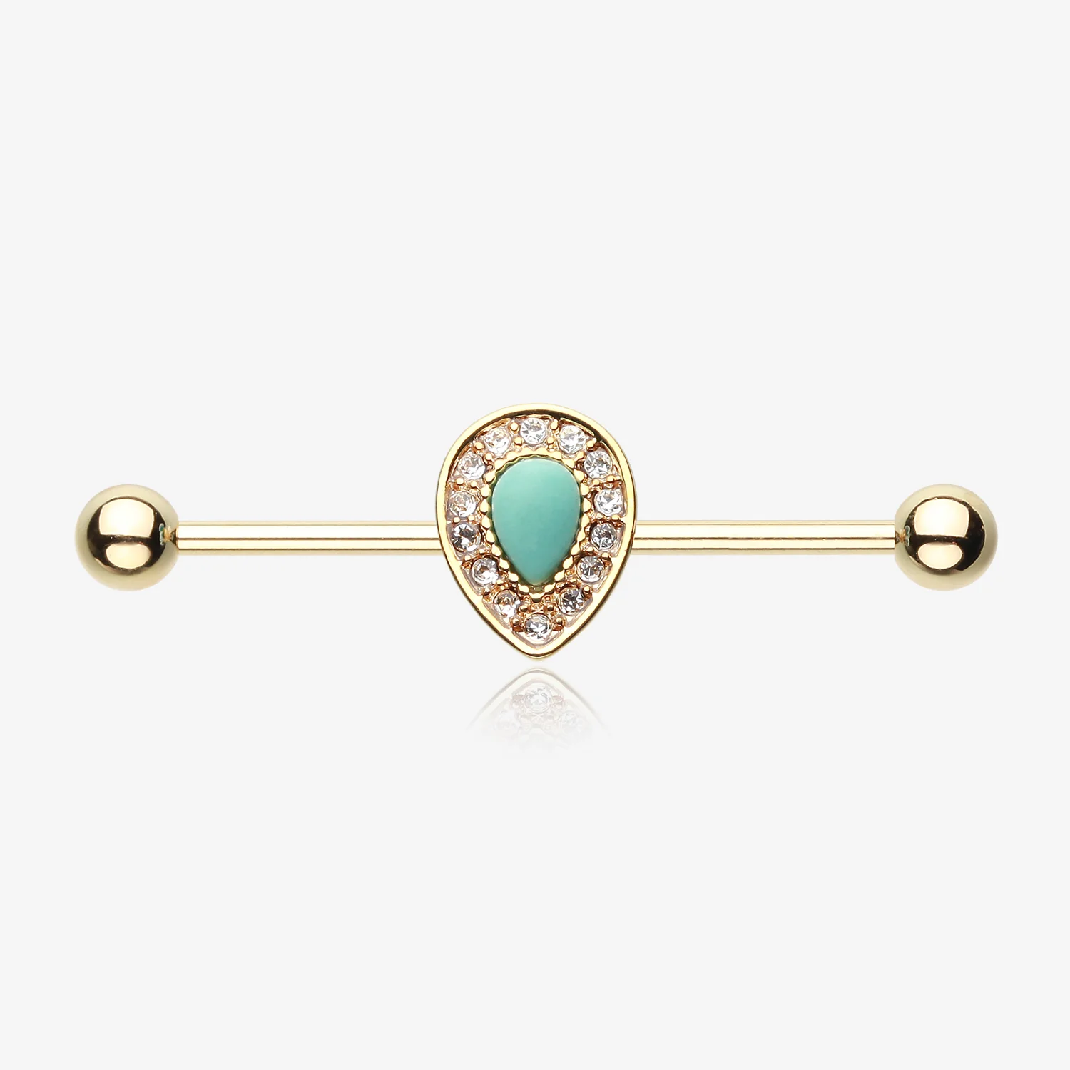 Golden Avice Turquoise Industrial Barbell