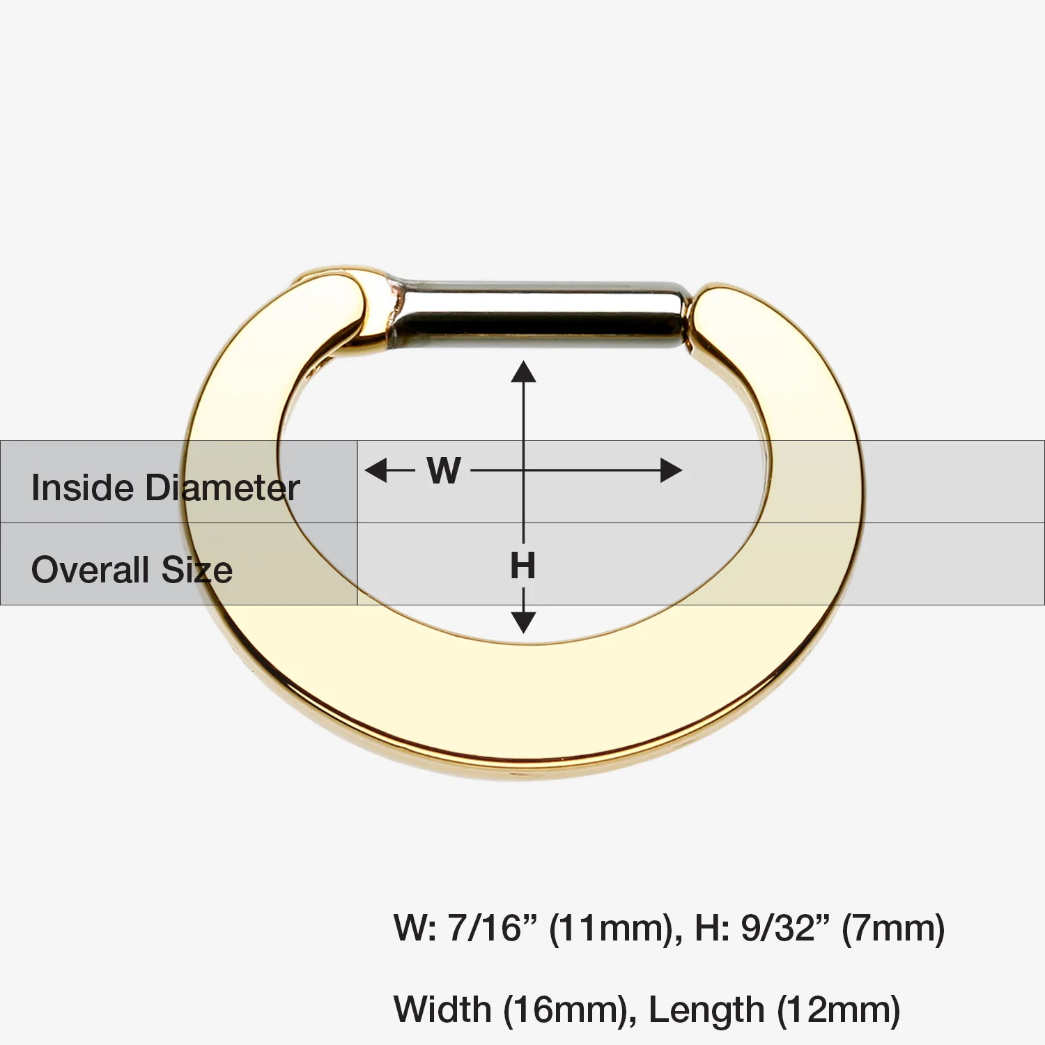 Golden Basic Steel Loop Septum Clicker - Image 2