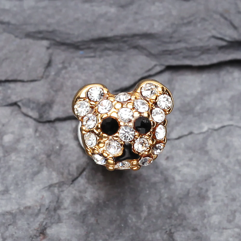 Golden Bear Cub Multi-Gem Cartilage Earring - Image 3