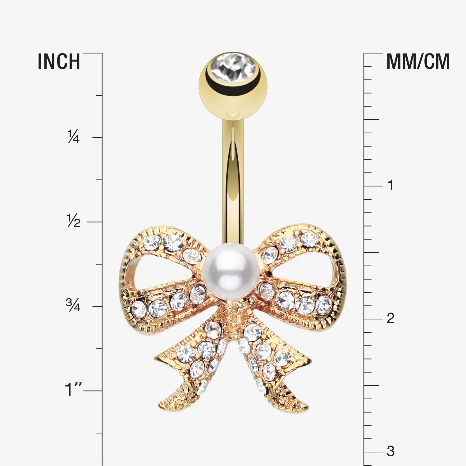 Golden Bow-Tie Splendid Belly Button Ring - Image 2