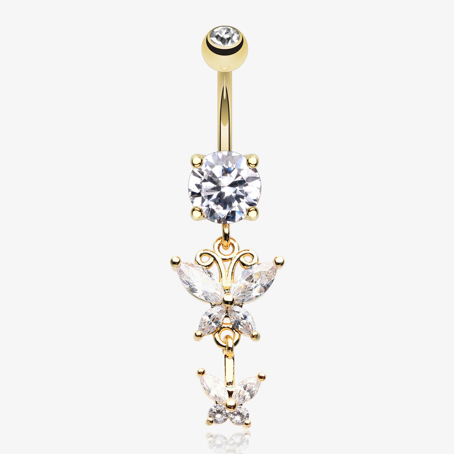 Golden Butterfly Besties Belly Button Ring