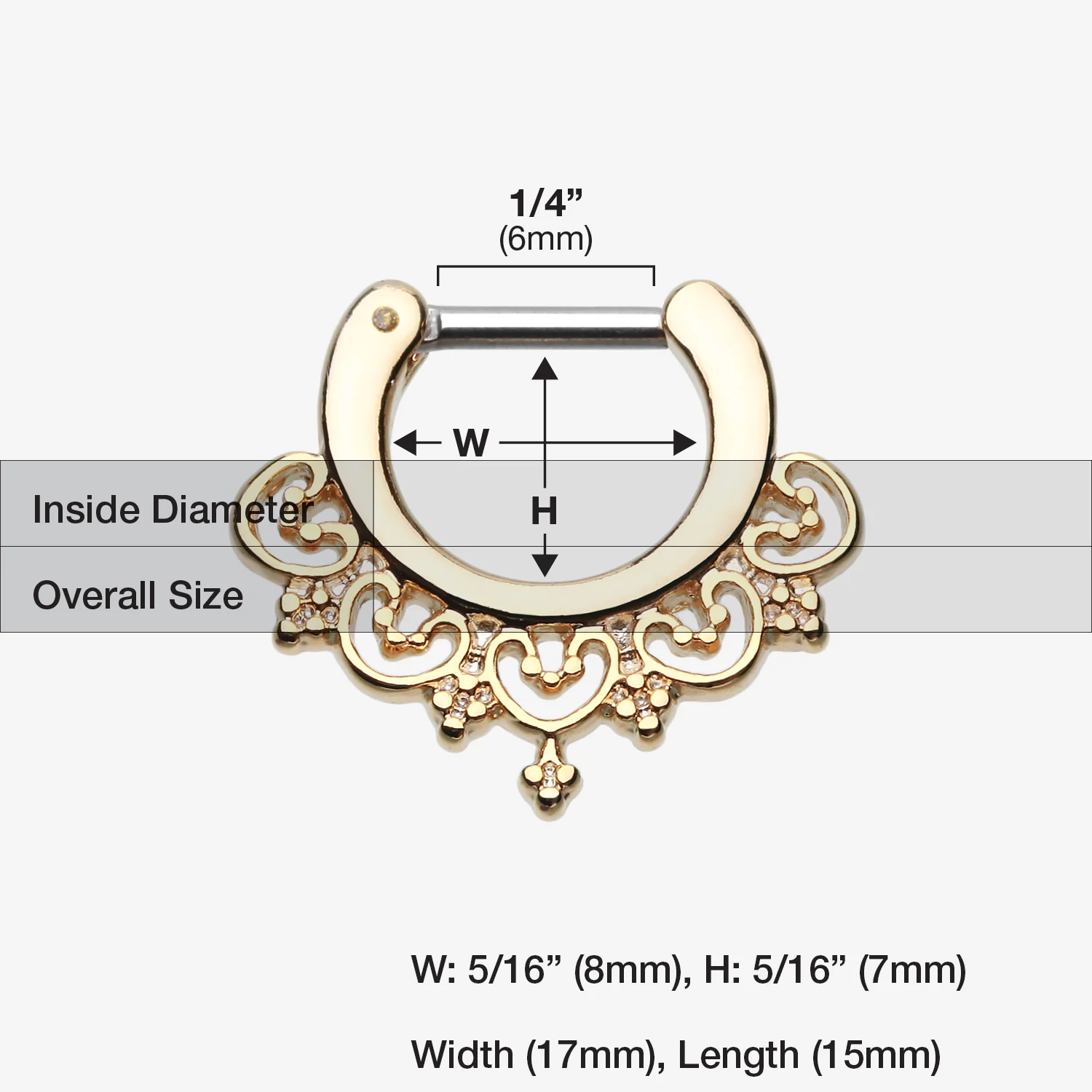 Golden Celestial Filigree Septum Clicker - Image 2