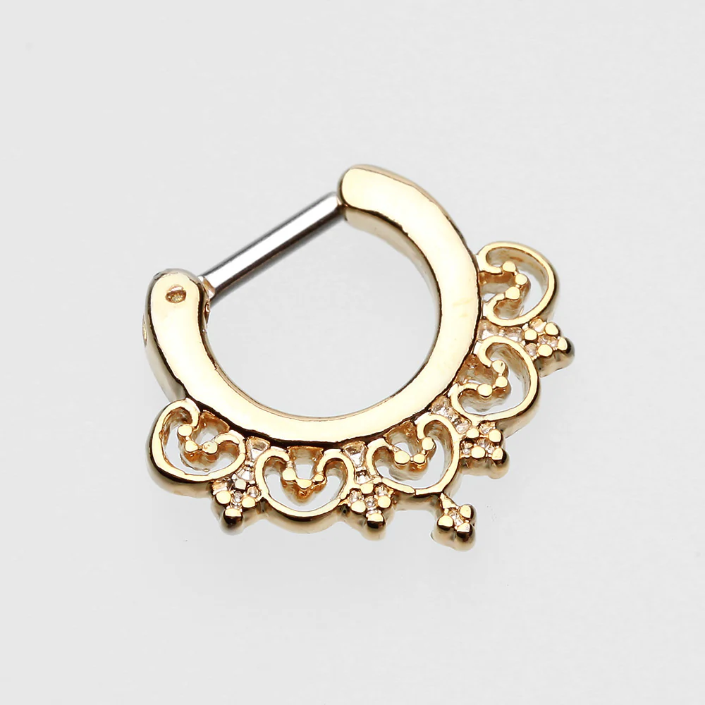 Golden Celestial Filigree Septum Clicker - Image 3