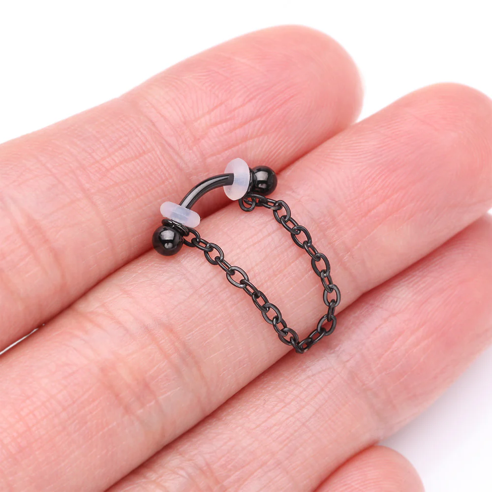 Golden Chained Basic Ball Curved Barbell - Image 3