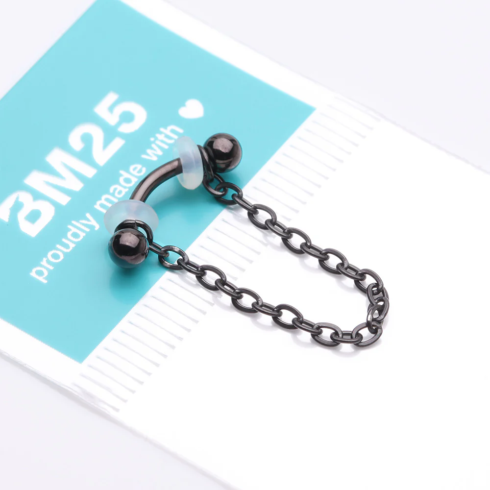 Golden Chained Basic Ball Curved Barbell - Image 4