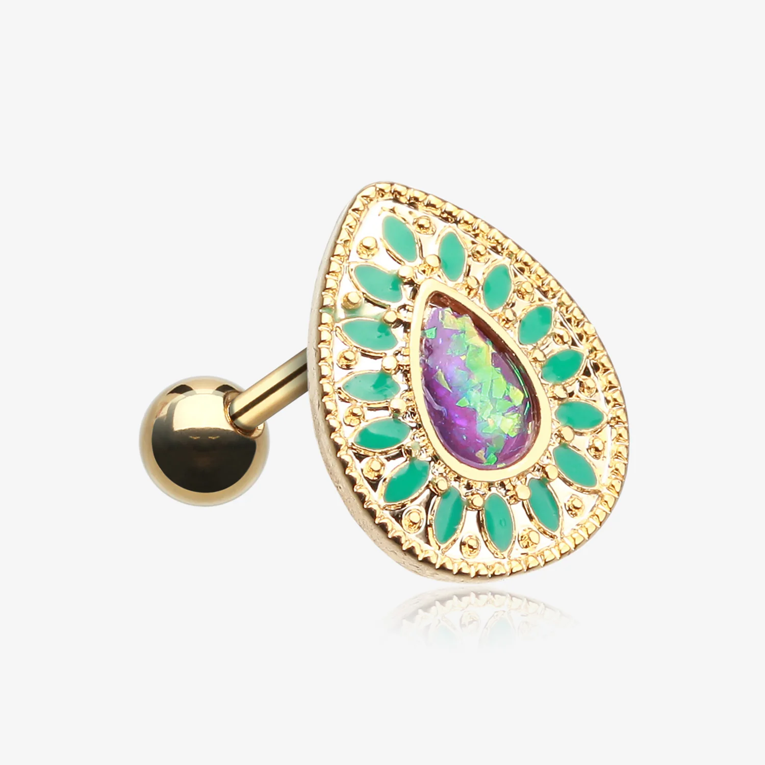 Golden Chakra Opal Cartilage Tragus Earring