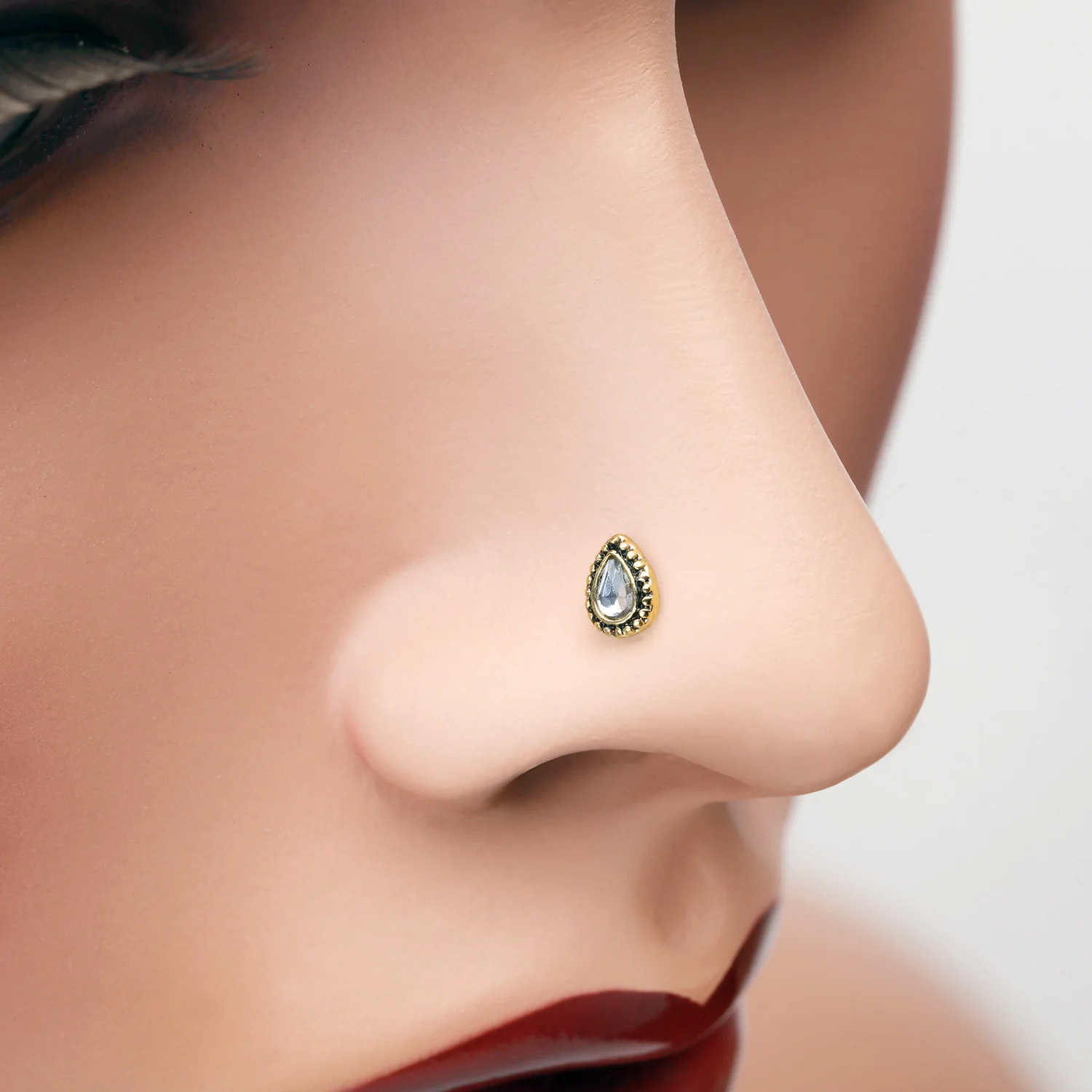Golden Chakra Sparkle Nose Stud Ring - Image 2
